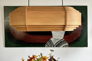 Aurora lampa drewniana 15