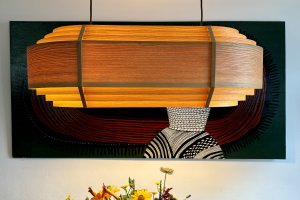 Aurora lampa drewniana 16