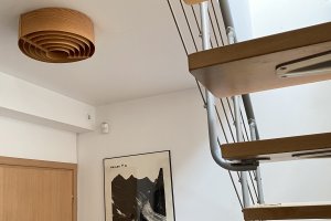 Drewniany plafon Aztek lampy las handmade design 10