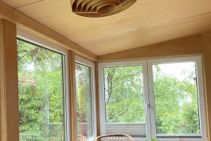 Drewniany plafon Aztek lampy las handmade design 13