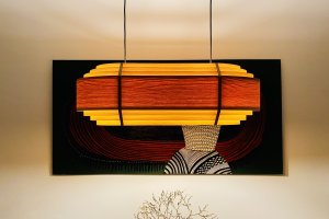 Lampa Aurora drewniana handmade Lampy Las 1